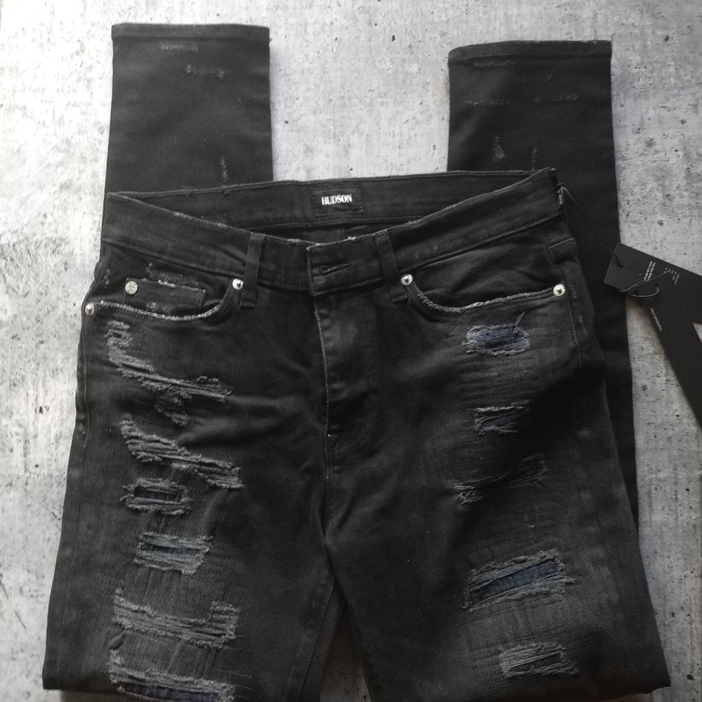 Hudson Black Distressed Jeans